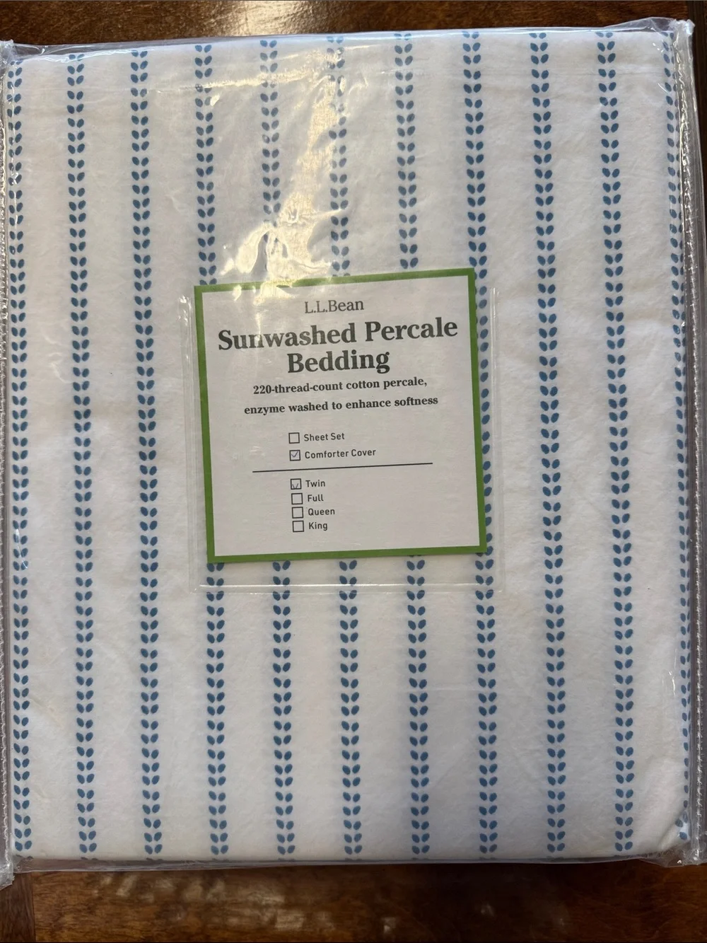 L.L. Bean White Percale Bedding Comforter Cover